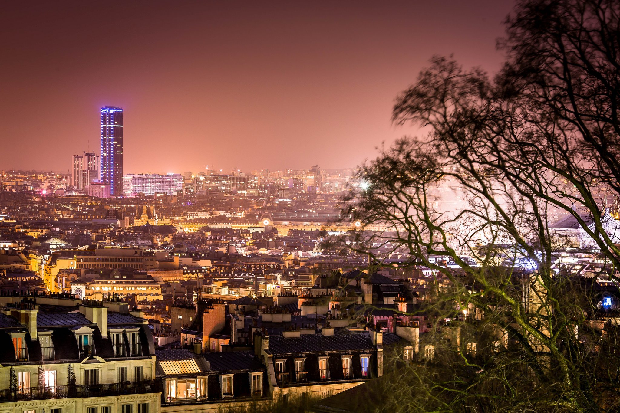 architecture, Cities, France, Light, Towers, Monuments, Night, Panorama, Panoramic, Paris, Urban, Temples Wallpaper