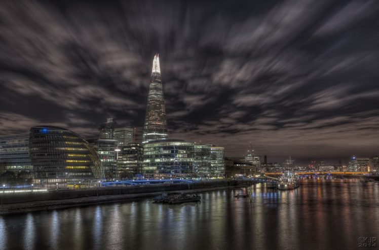 architecture, Building, Tower, Cities, Light, Londres, London, Angleterre, England, Uk, United, Kingdom, Tamise, Towers, Rivers, Bridges, Monuments, Night, Panorama, Panoramic, Urban HD Wallpaper Desktop Background