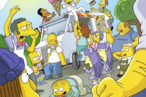 cartoons, Ice, Cream, Riot, Homer, Simpson, The, Simpsons, Bart, Simpson, Ralph, Wiggum, Comic, Book, Guy, Moe, Szyslak, Milhouse, Van, Houten, Nelson