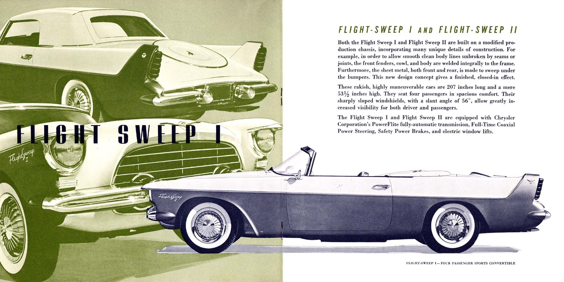 1955, Chrysler, Flight, Sweep, I, Concept, Retro Wallpaper