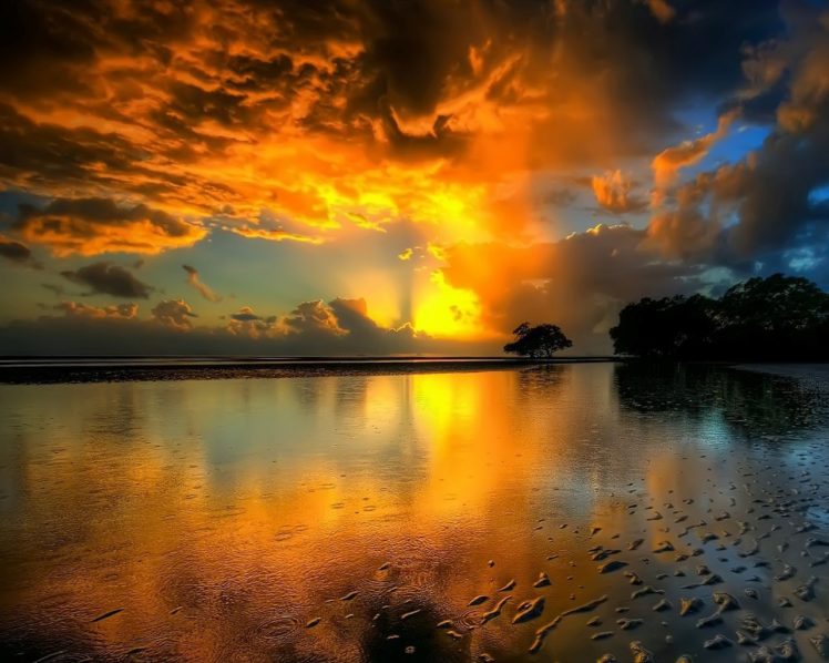 sunset, Landscapes, Nature, Beach HD Wallpaper Desktop Background