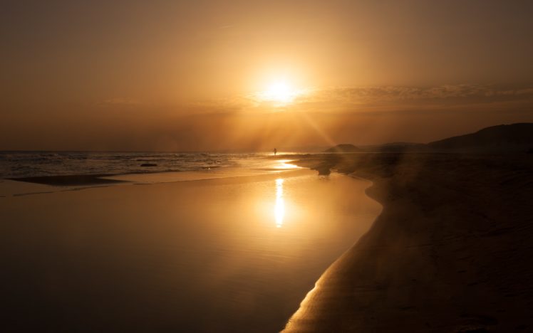 cyprus, The, Mediterranean, Coast, Beach, Sunset, Sea, Reflection HD Wallpaper Desktop Background