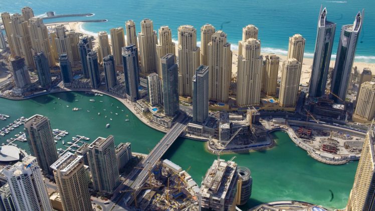 cityscapes, Dubai, United, Arab, Emirates, Marina, Sea, Shorelines, Jumeirah, Beach, Residence HD Wallpaper Desktop Background