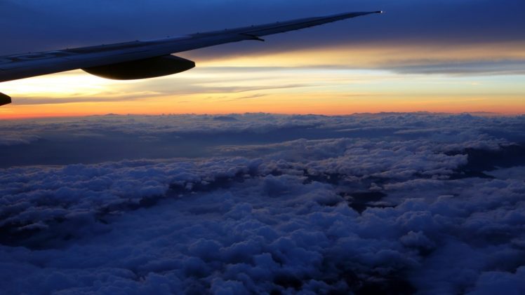 clouds, Wings, Sun, Aircraft HD Wallpaper Desktop Background