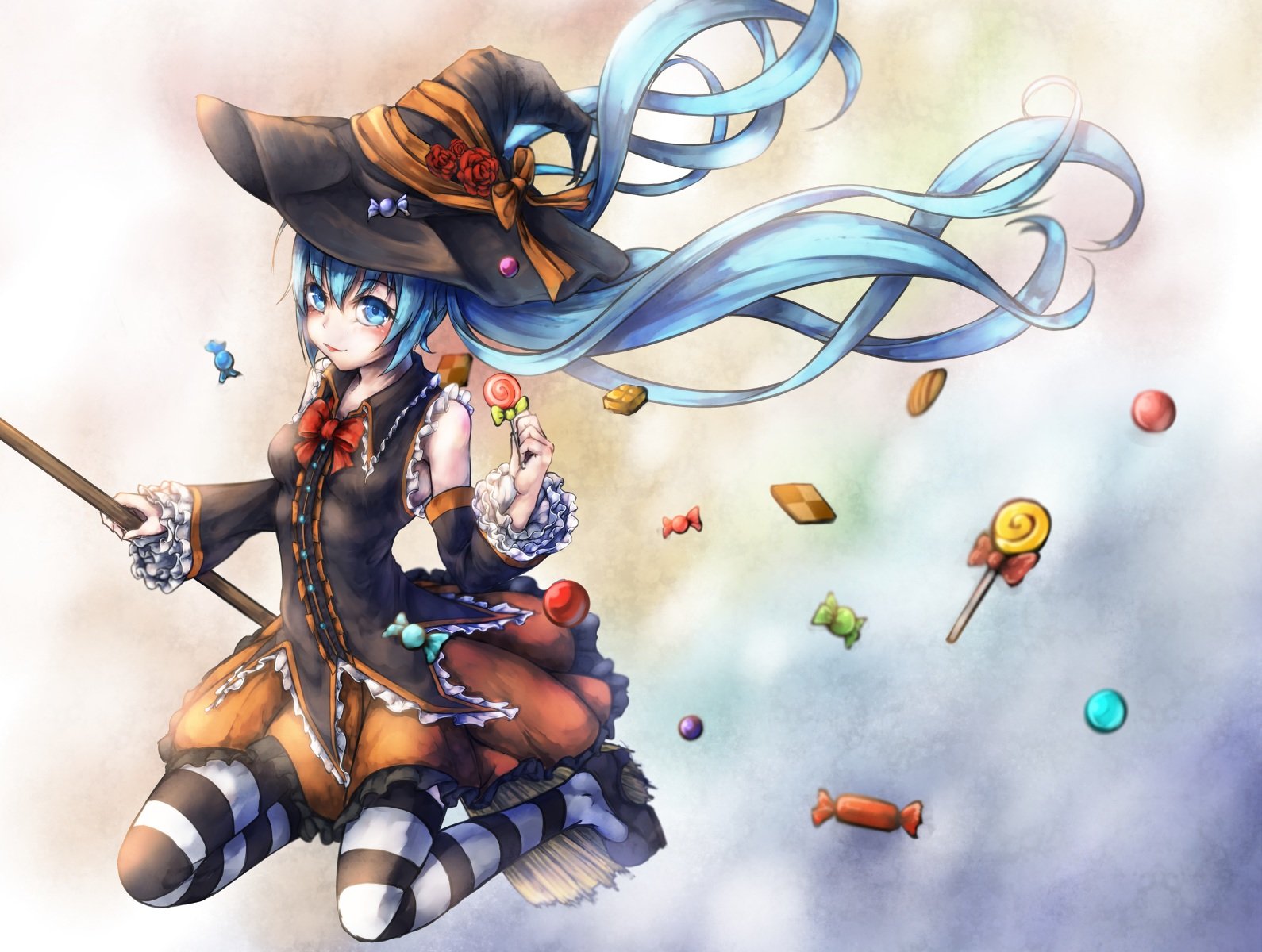 vocaloid2, Anime, Girl, Candy, Halloween Wallpaper