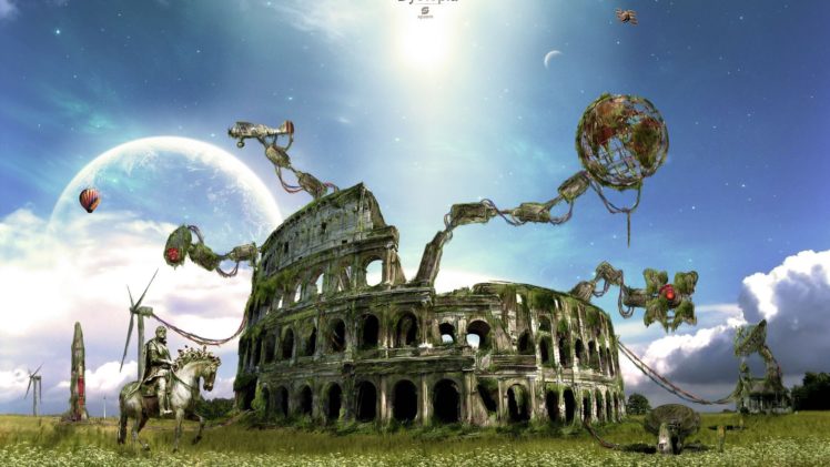 fantasy, Rome, Colosseum, Background HD Wallpaper Desktop Background