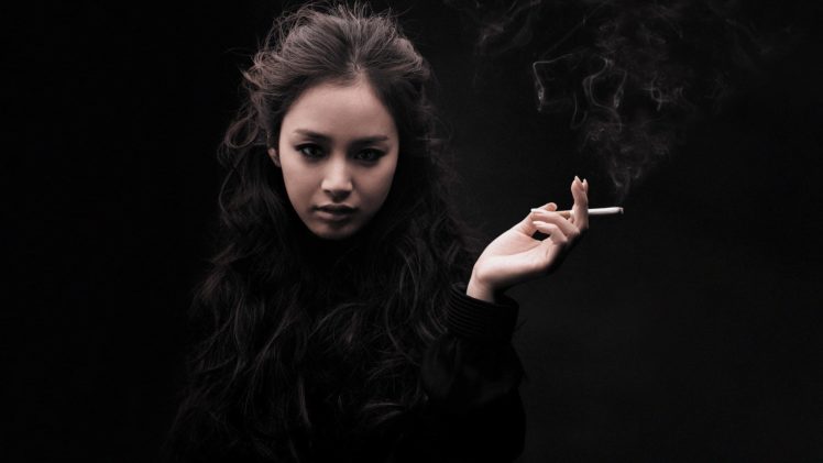 brunettes, Women, Smoking, Brown, Eyes, Asians HD Wallpaper Desktop Background
