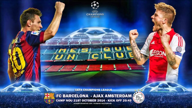 fc barcelona vs ajax amsterdam 2014 15 champions league HD Wallpaper Desktop Background