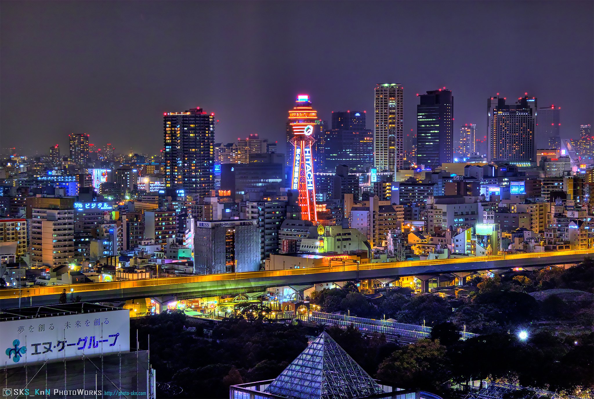 osaka skyline japan night skyscrapers buildings asia asian skylines cityscapes architecture asians wallpapers citylife desktop backgrounds resolution views screen dark