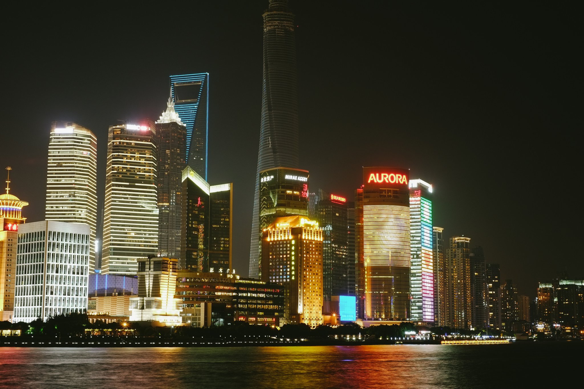 china skyscraper night