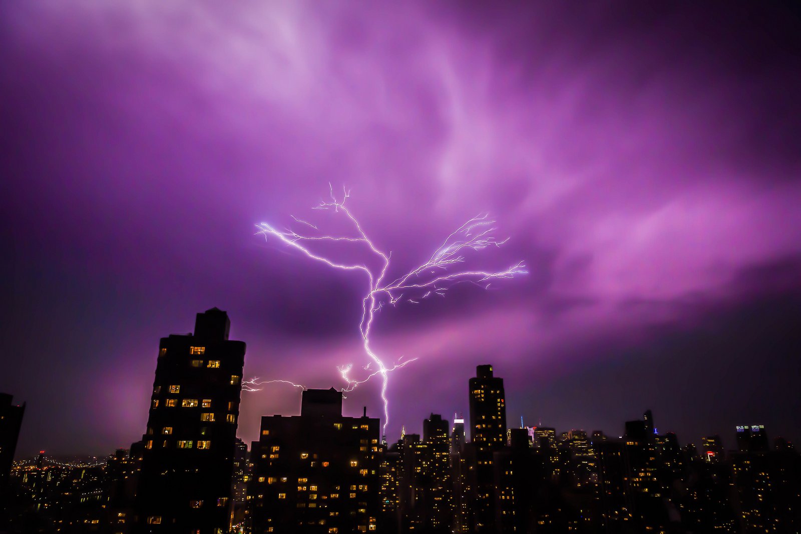 lightning, Night, Light, Nature, Storm, Cities, Sky, Landscapes, Electricity, Skyscapes Wallpaper