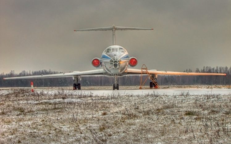 snow, Aircraft, Forest, Tupolev, Tu 154 HD Wallpaper Desktop Background