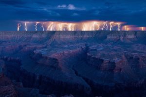 lightning over grand canyon arizona