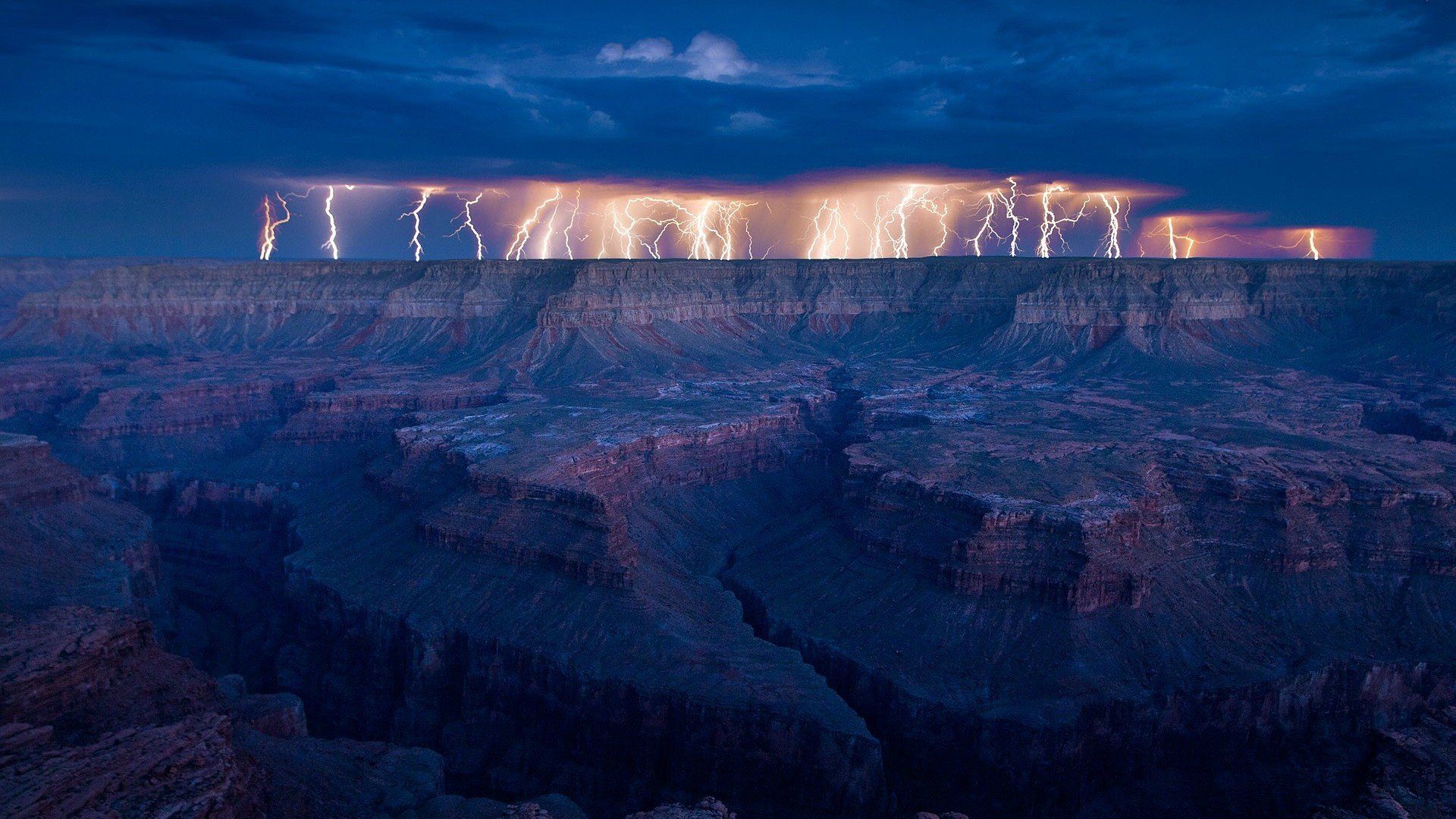 lightning over grand canyon arizona Wallpaper