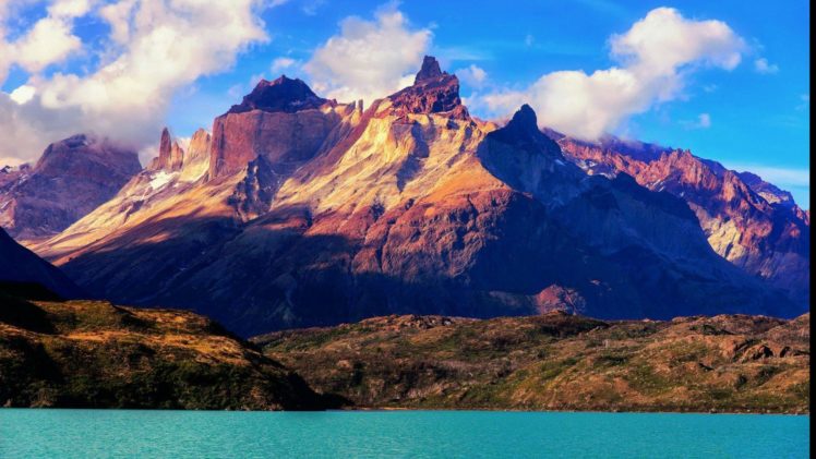 national park torres del paine lake mountain, Blue HD Wallpaper Desktop Background