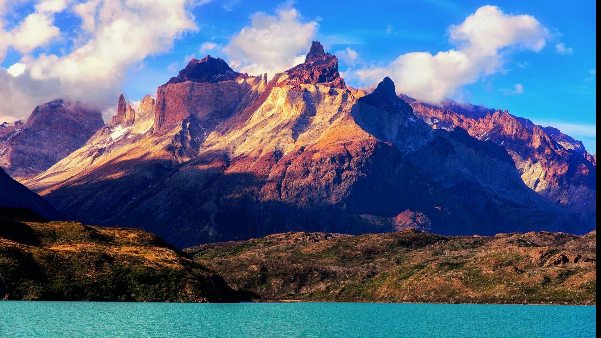 national park torres del paine lake mountain, Blue Wallpaper