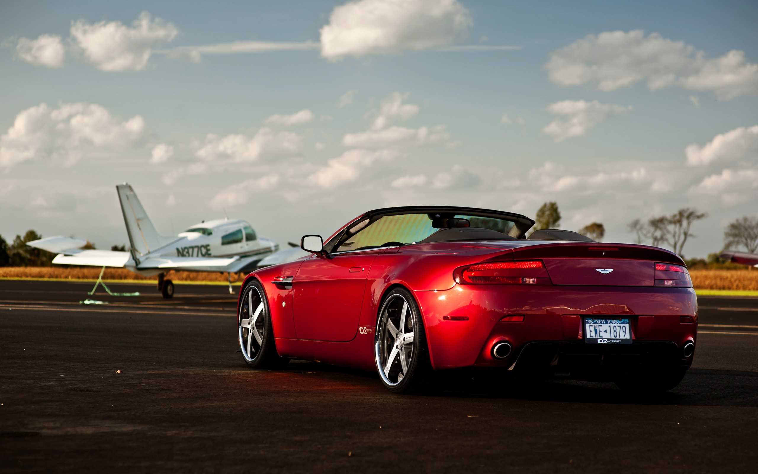 clouds, Cars, Aston, Martin, Runway, Planes, Vehicles, Supercars, Tuning, Wheels, Racing, Sports, Cars, Aston, Martin, Vantage, Luxury, Sport, Cars, Speed, Automobiles Wallpaper