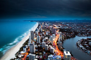australia, Ocean, Gold, Coast, Hotels, Sea, Beaches, Buildings, Skyscrapers, Hdr, Night, Lights, Roads