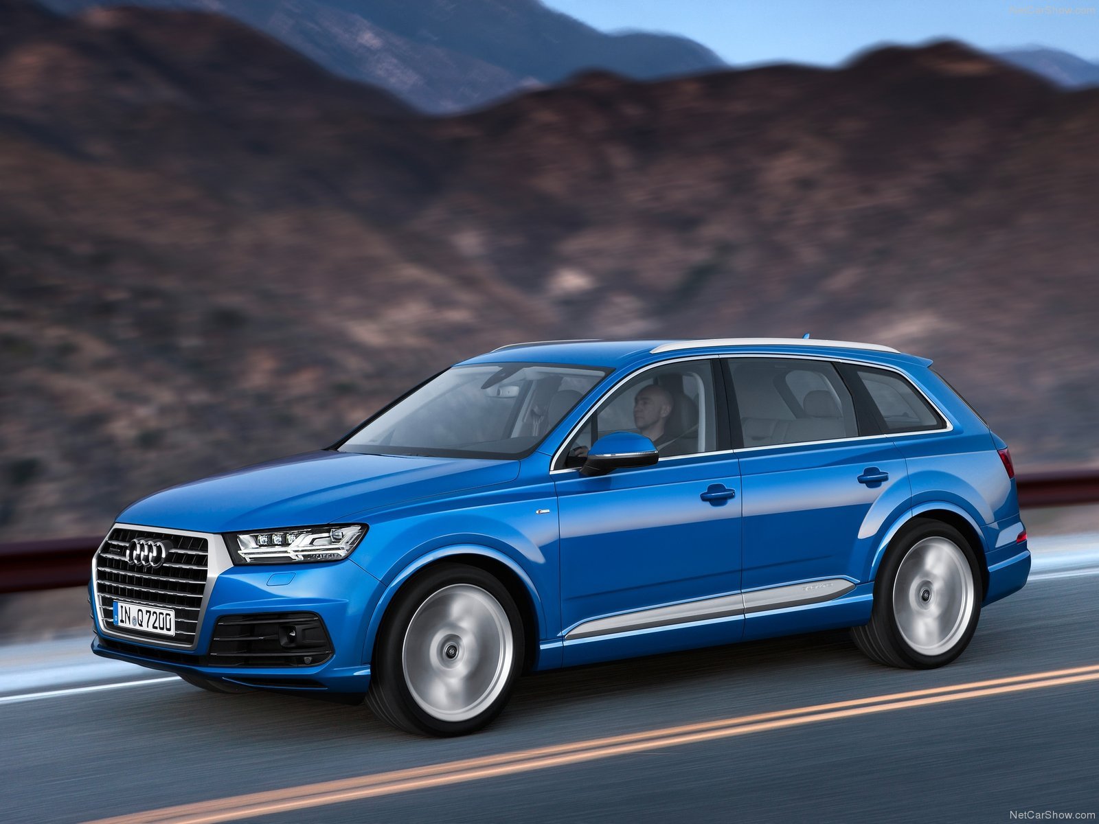 2015, Audi, Q7, Cars, Suv, Germany, Blue Wallpaper