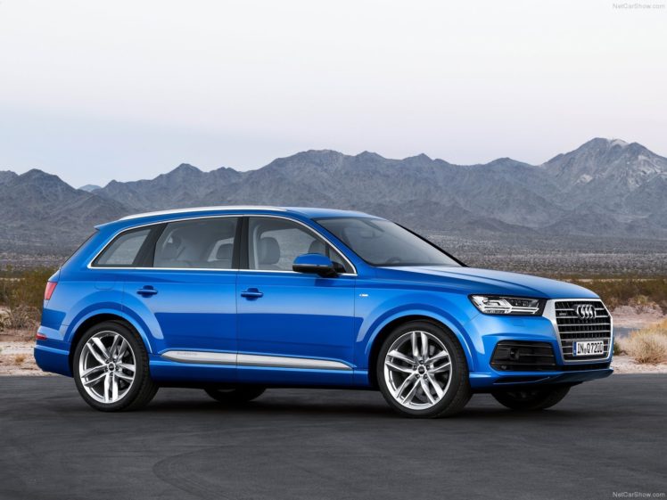 2015, Audi, Q7, Cars, Suv, Germany, Blue HD Wallpaper Desktop Background