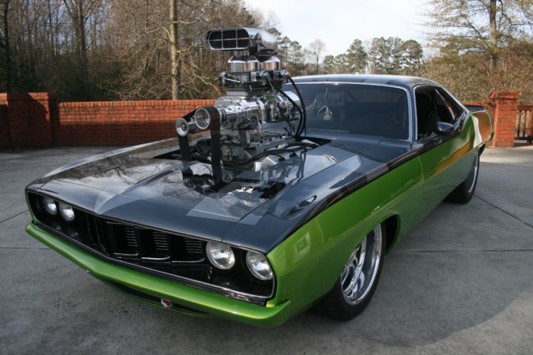 1971, Supercharged, Plymouth, Hemi, Cuda, Hot, Rod, Rods, Blower, Engine, Muscle, Barracuda HD Wallpaper Desktop Background