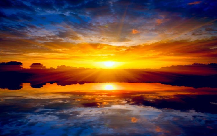 sunsets, Landscapes, Nature, Reflections HD Wallpaper Desktop Background