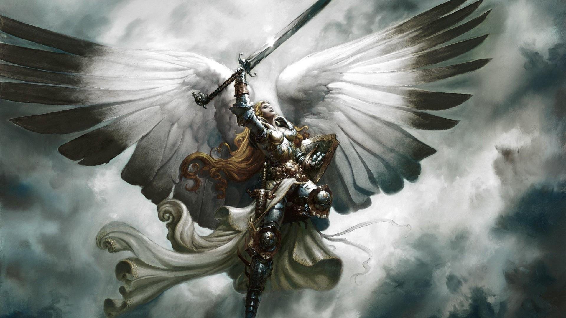 angel, Warrior,  , Angelman,  , Fantasy, Wings, Sword, Armor Wallpaper