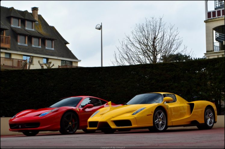 ferrari, Enzo, Supercars, Cars, Italia, Jaune, Yellow HD Wallpaper Desktop Background