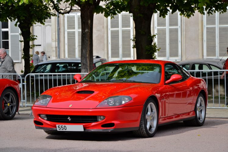 ferrari, 550, 575, Maranello, Coupe, Supercars, Cars, Italia, Red, Rouge HD Wallpaper Desktop Background