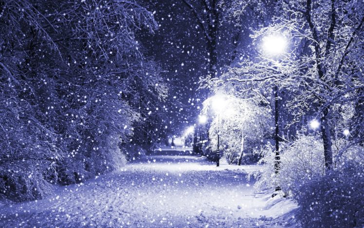 winter, Snow, Lamp, Post HD Wallpaper Desktop Background