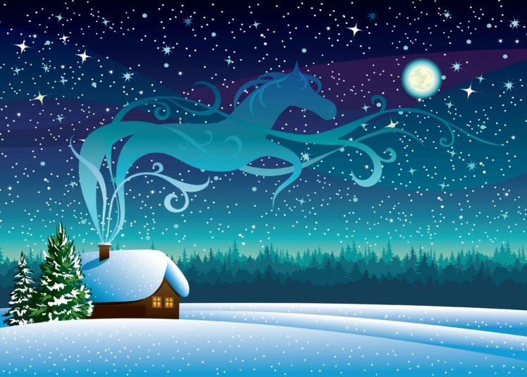 winter, Snow, Horse, Christmas HD Wallpaper Desktop Background