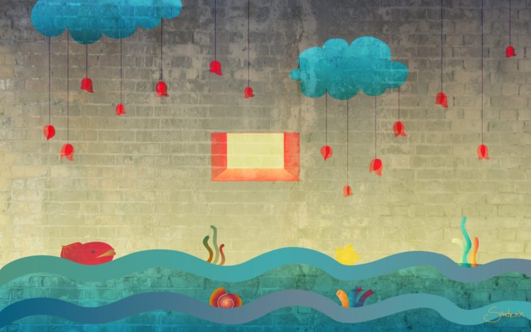 water, Clouds, Minimalistic HD Wallpaper Desktop Background