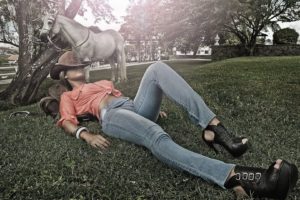 sensuality,  , Cowgirl, Girl, Jeans, Hat, Shoes, Horse