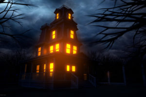 house, Creepy, Halloween, Haunted, Lights, Windows