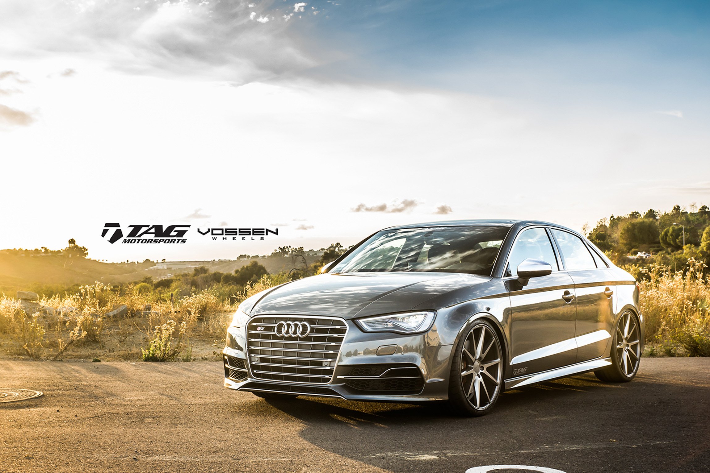 2014, Vossen, Wheel, Tuning, Audi, S3, Cars, Sedan, Grey Wallpaper