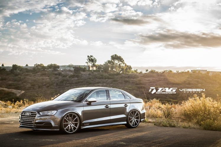 2014, Vossen, Wheel, Tuning, Audi, S3, Cars, Sedan, Grey HD Wallpaper Desktop Background
