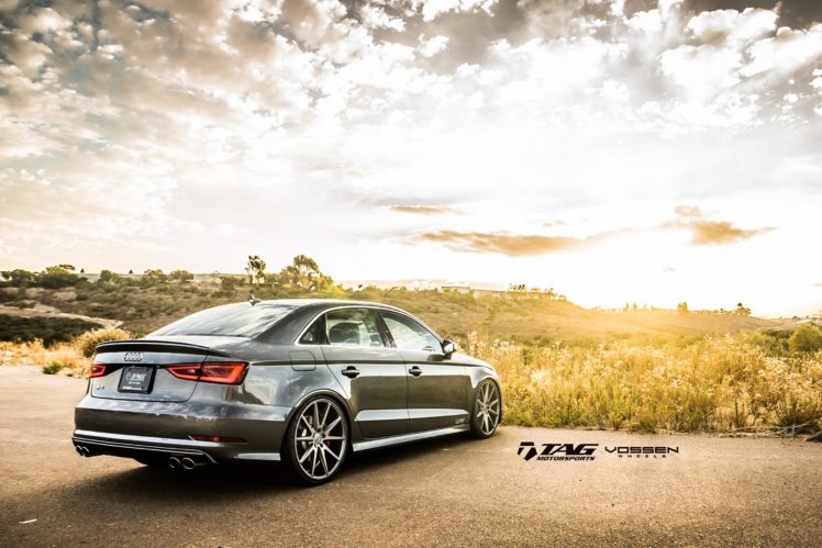 2014, Vossen, Wheel, Tuning, Audi, S3, Cars, Sedan, Grey HD Wallpaper Desktop Background