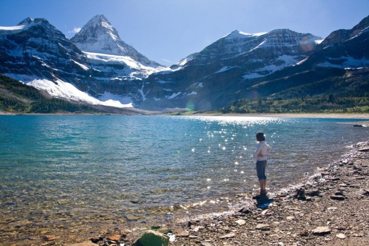 blue, Lake, Columbia, Glacier, British, Banff HD Wallpaper Desktop Background