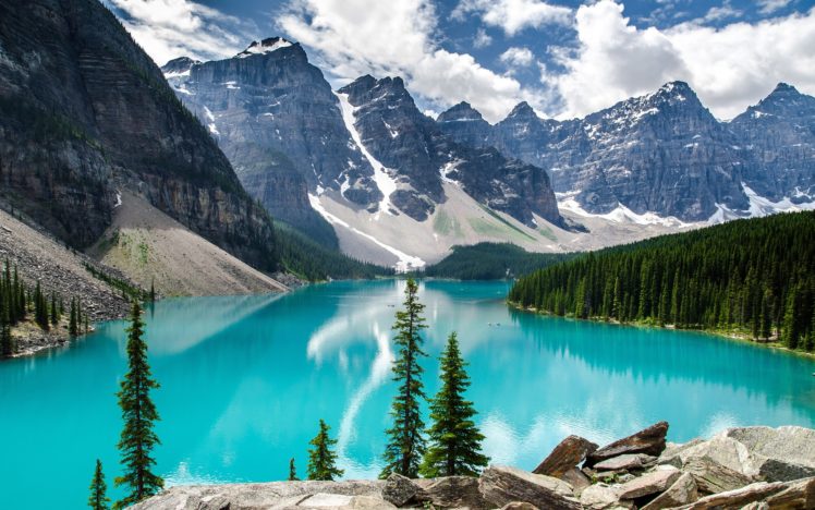 moraine, Lake, Banff, National, Park HD Wallpaper Desktop Background