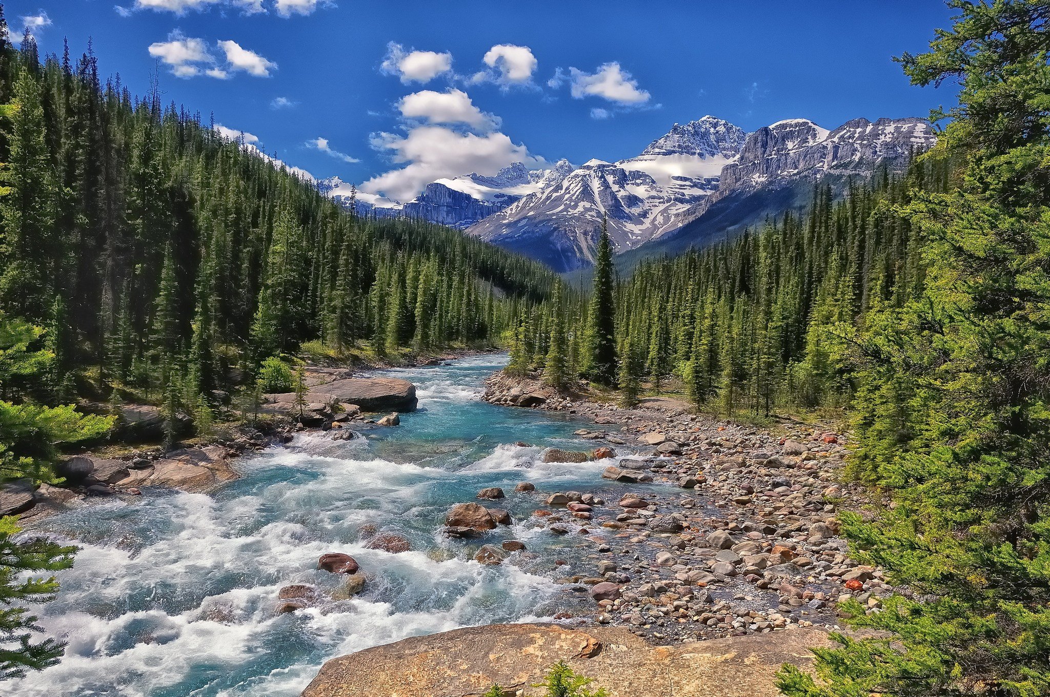 mistaya, River, Banff, National, Park, Alberta, Canad Wallpaper