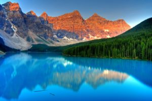 moraine, Lake, Banff, National, Park, Lake, Mountains