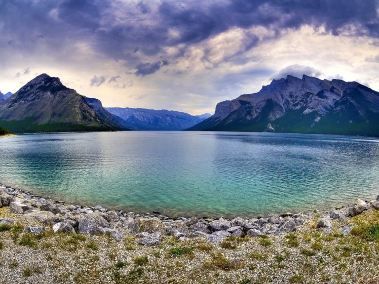 sky, Water, Clouds, Mountains, Park, National, Lak HD Wallpaper Desktop Background
