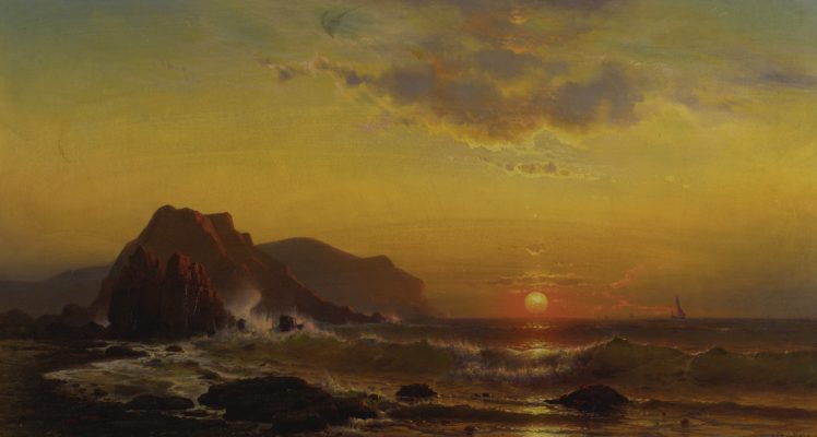 mauritz, Frederick, Hendrik, De, Haas, Sunset, Landscape, Sea, Beach, Beautiful HD Wallpaper Desktop Background