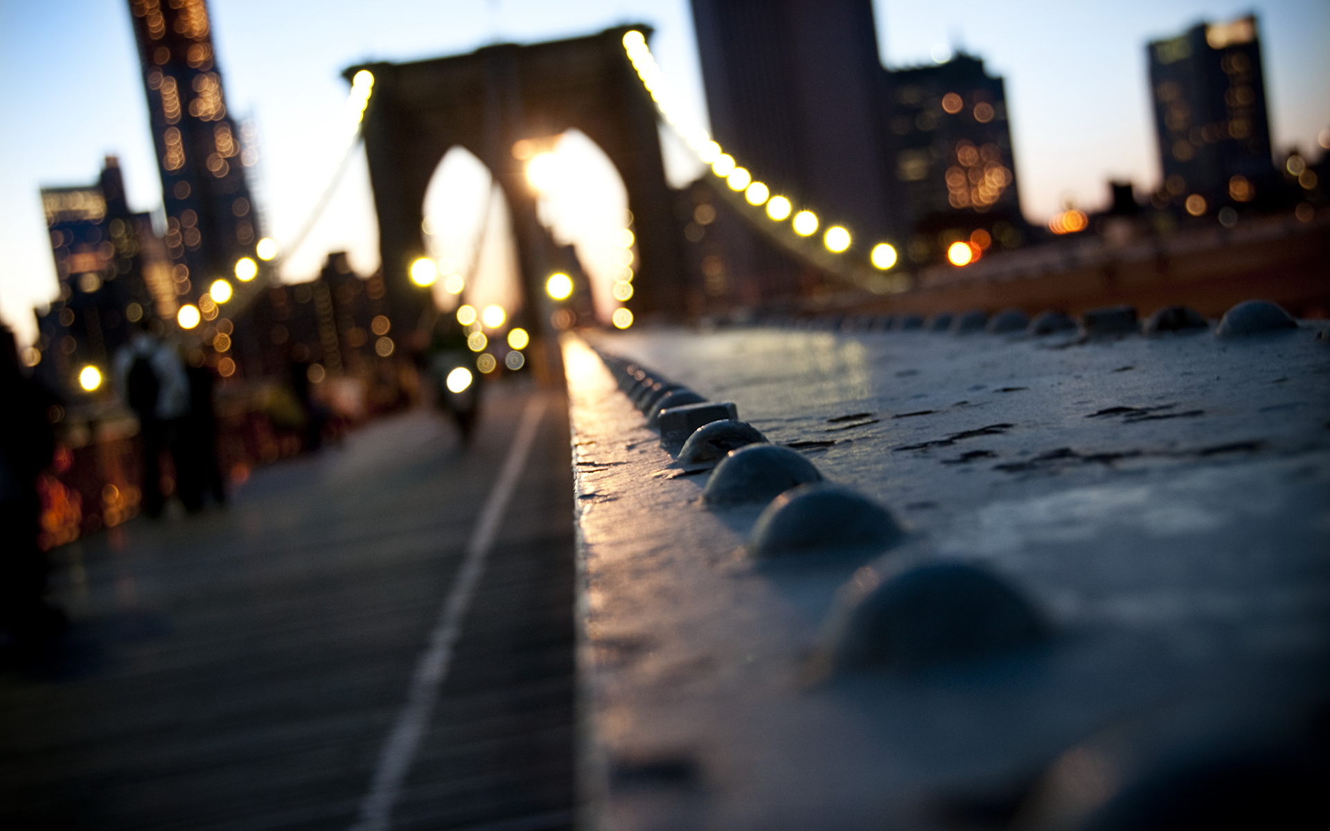 manhattan, New, York, Bridge, Bokeh, Sunset, Sunrise, Lights, Macro, Reflection, Architecture Wallpaper