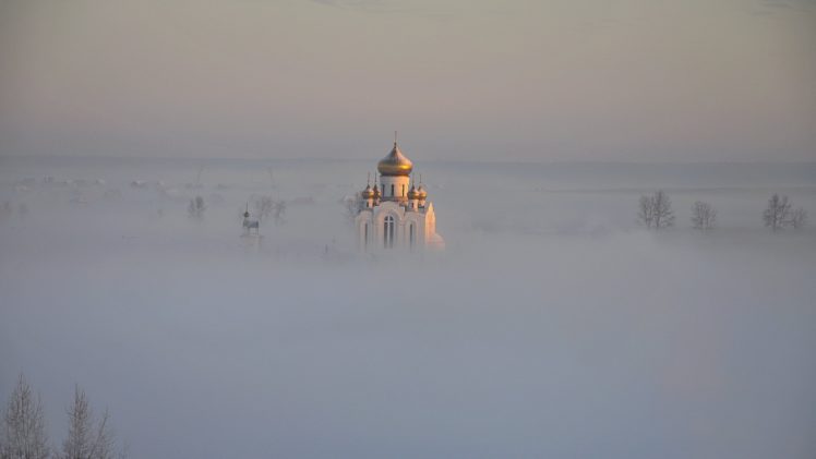 temple, Fog, Dome, Landscape, Church HD Wallpaper Desktop Background