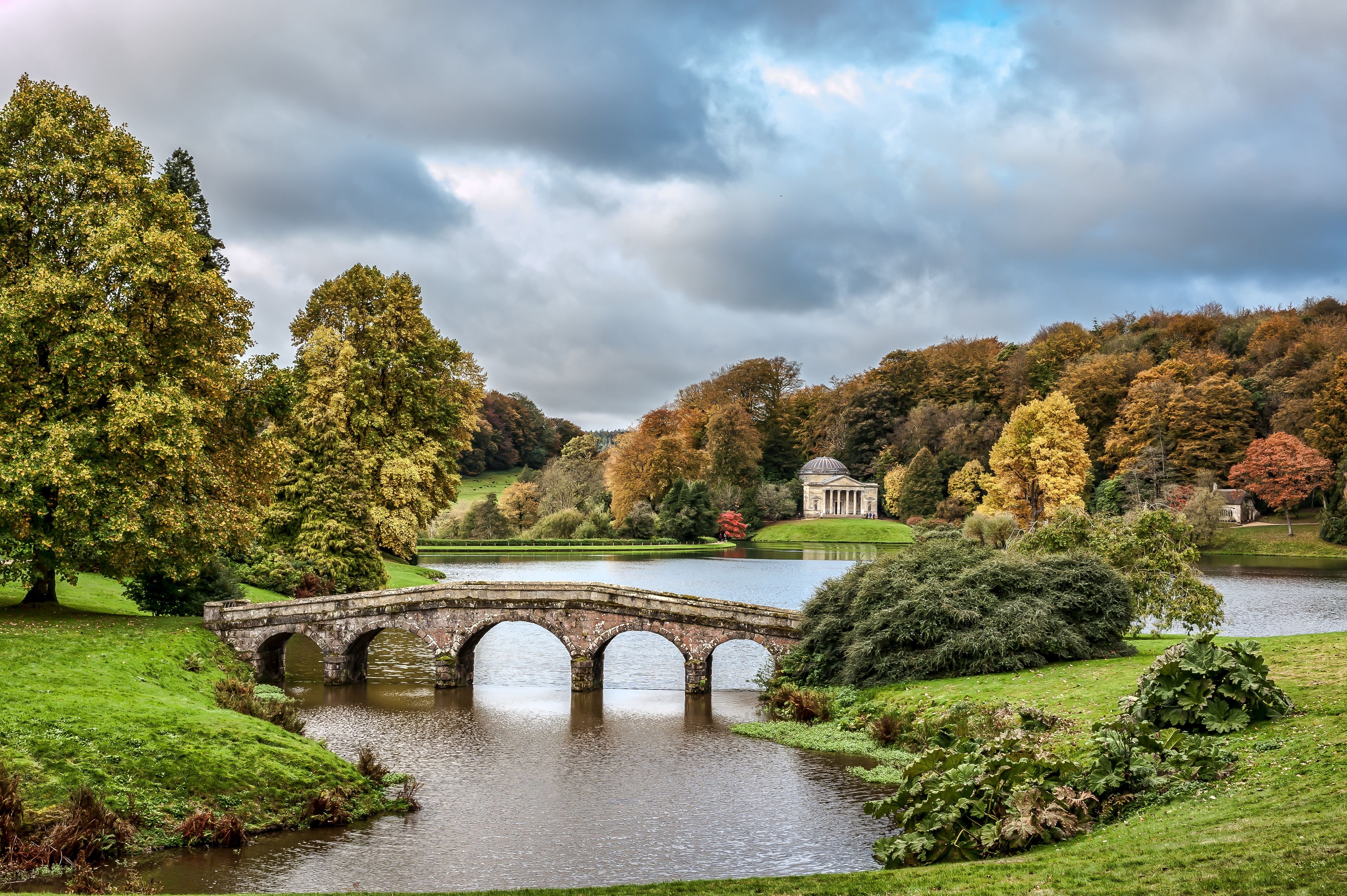 stourhead, Wiltshire, England, Stourhead, Lake, Autumn, Landscape Wallpaper
