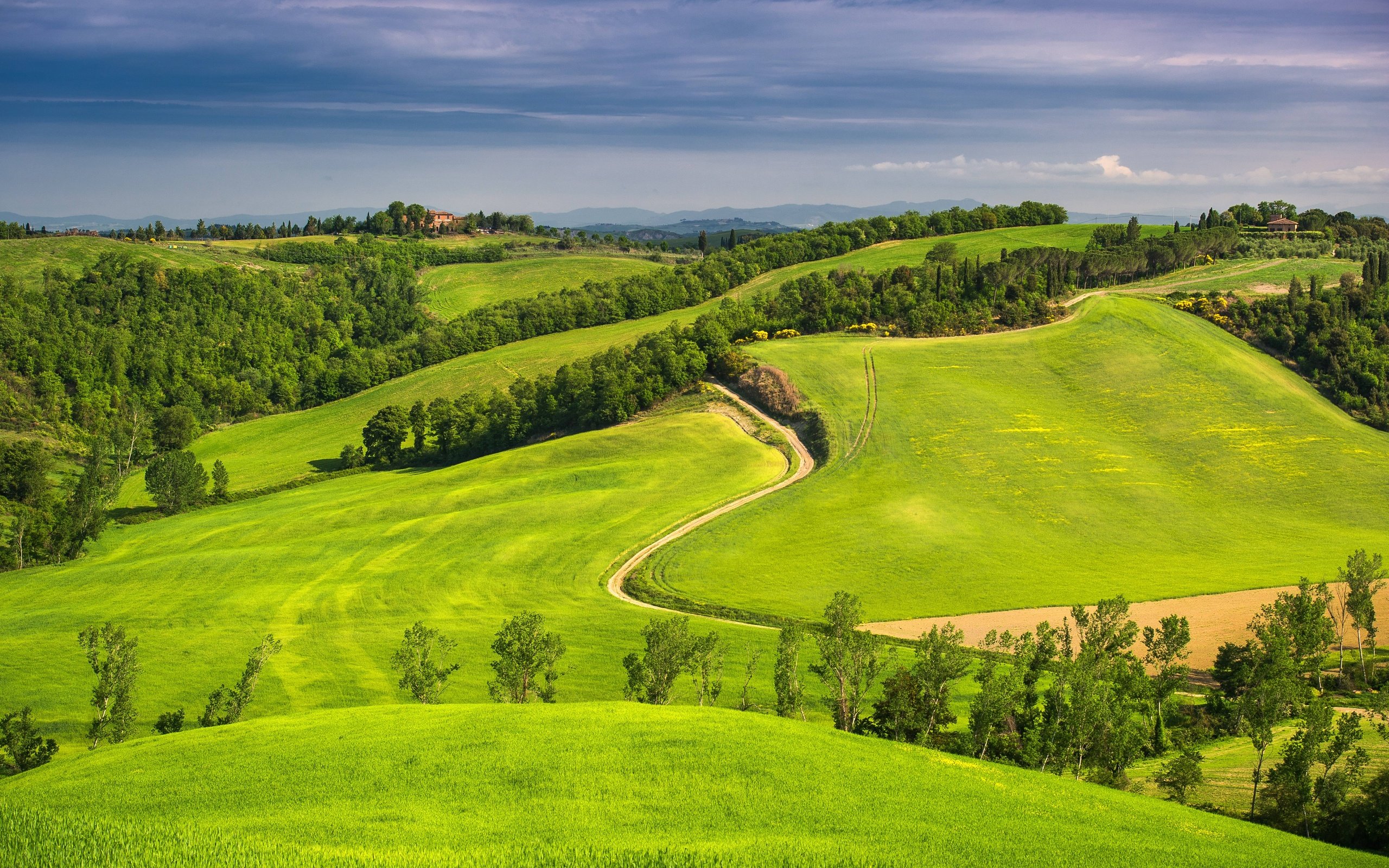 tuscany, Italy, Fields, Hills Wallpaper