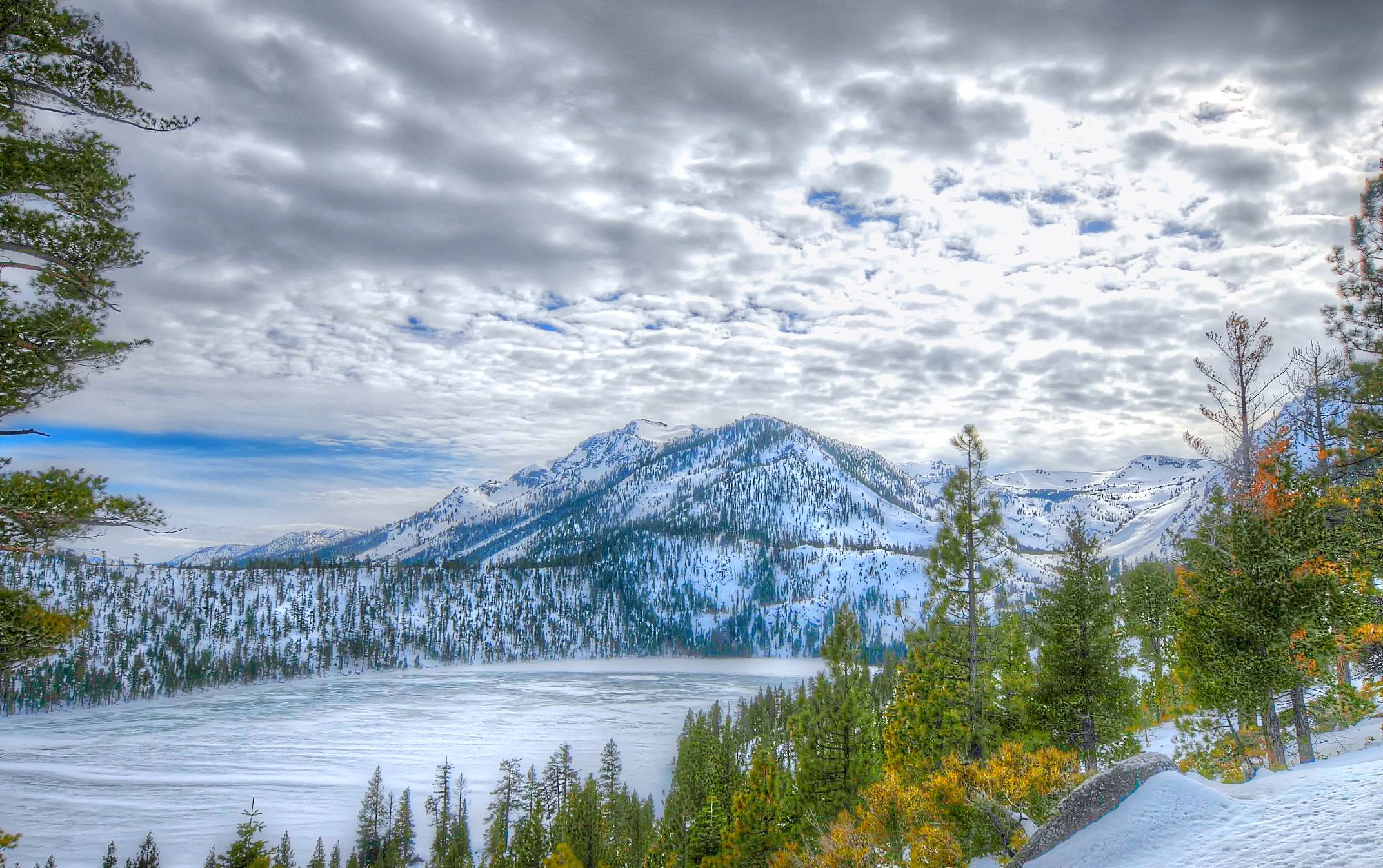 lake, Tahoe, California, Nevada, Autumn, Winter Wallpaper