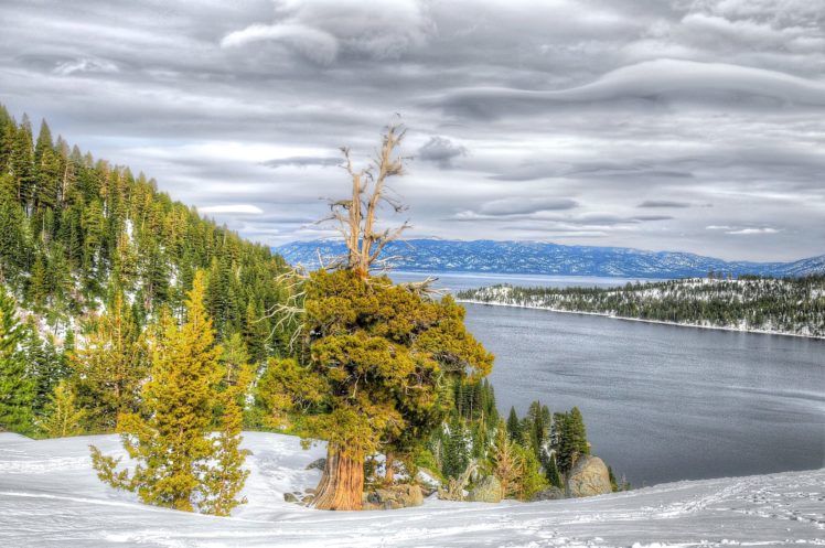 lake, Tahoe, California, Nevada, Autumn, Winter HD Wallpaper Desktop Background