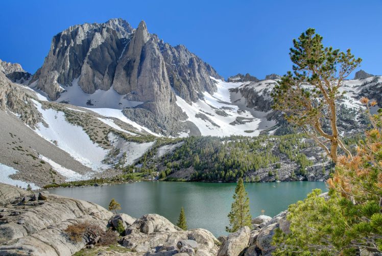 lake, Mountains, Trees, Landscape HD Wallpaper Desktop Background